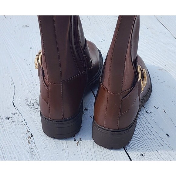 Coach Women's Walnut Farrah Leather Riding Boots Sz 5 Eu 35.5 - Picture 9 of 13